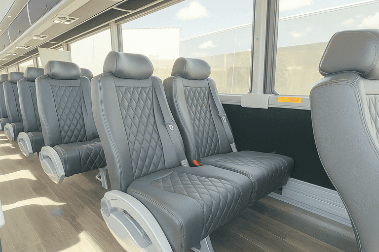 interior of Eugene Shuttle Bus Rentals charter bus